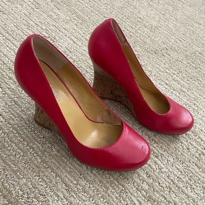 Nine West Red Wedge Heel